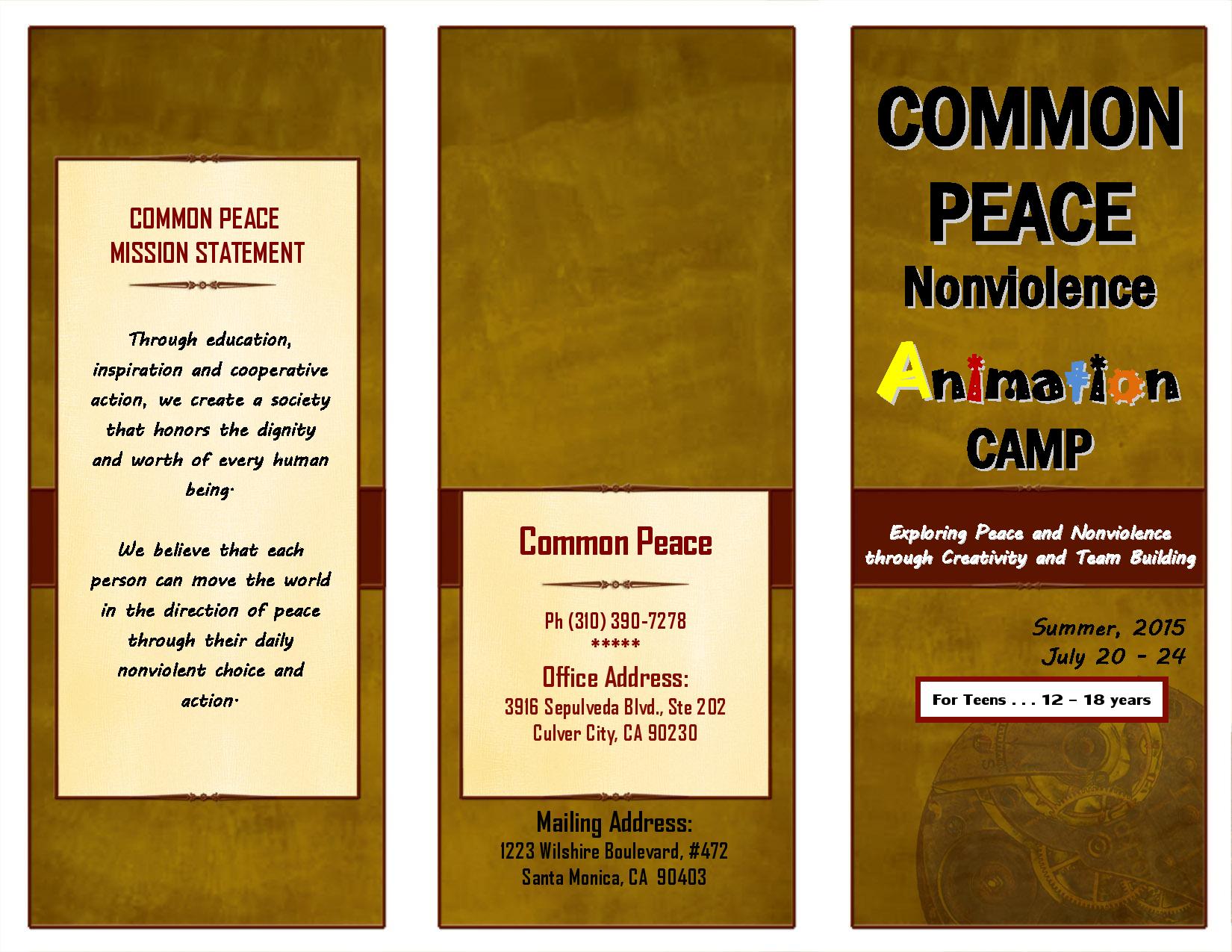 Page 1 - Common Peace Nonviolence Animation Camp